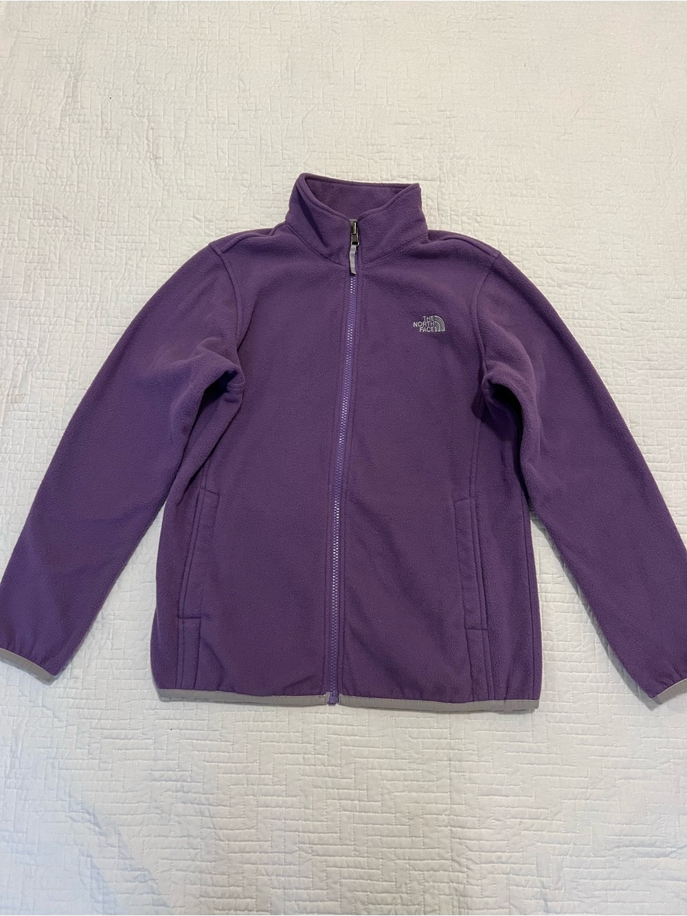 The North Face Purple Zip Up Fleece Size Large 14/16